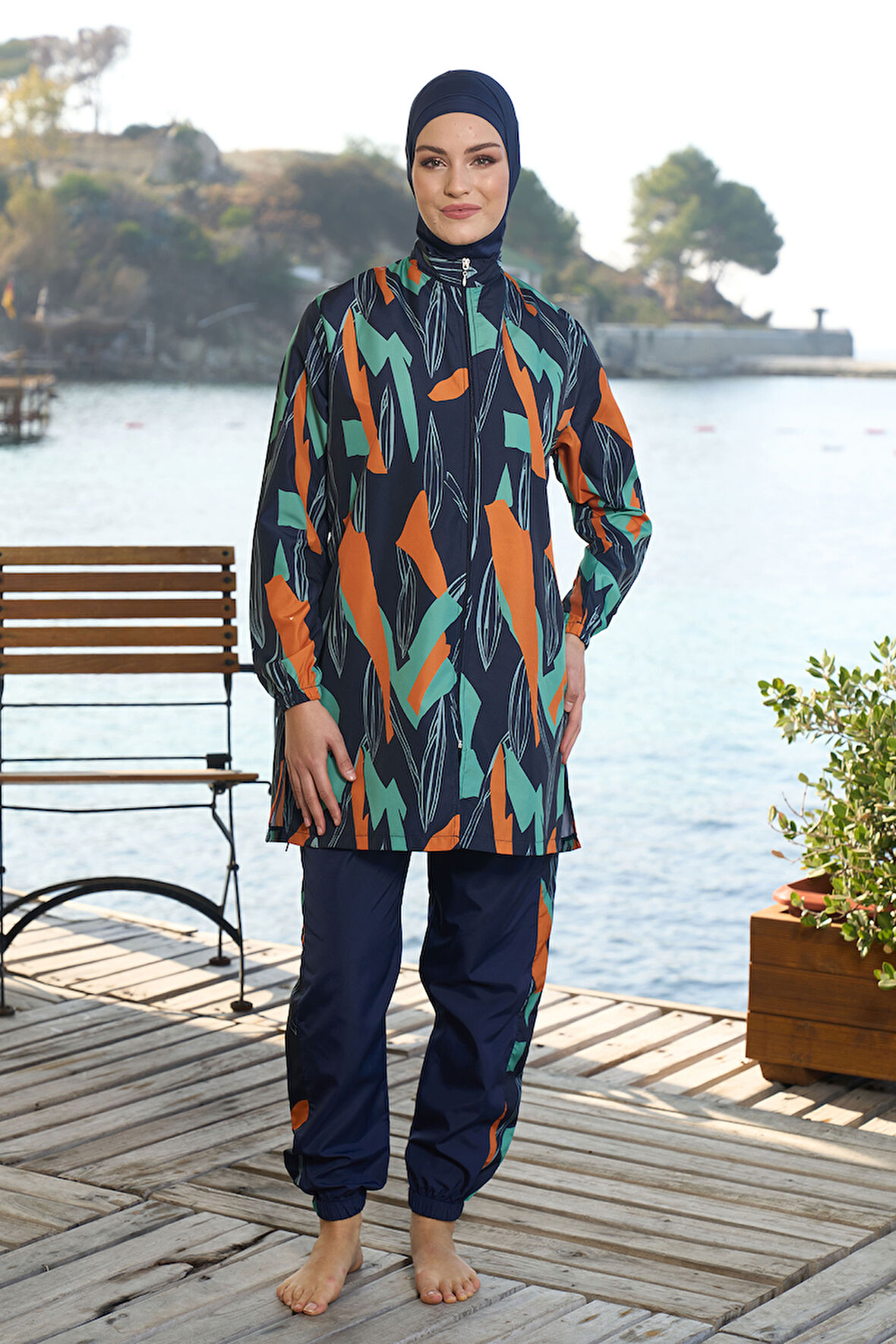 Paraşüt Tam Kapalı Tesettür Mayo 25963 Lacivert | M