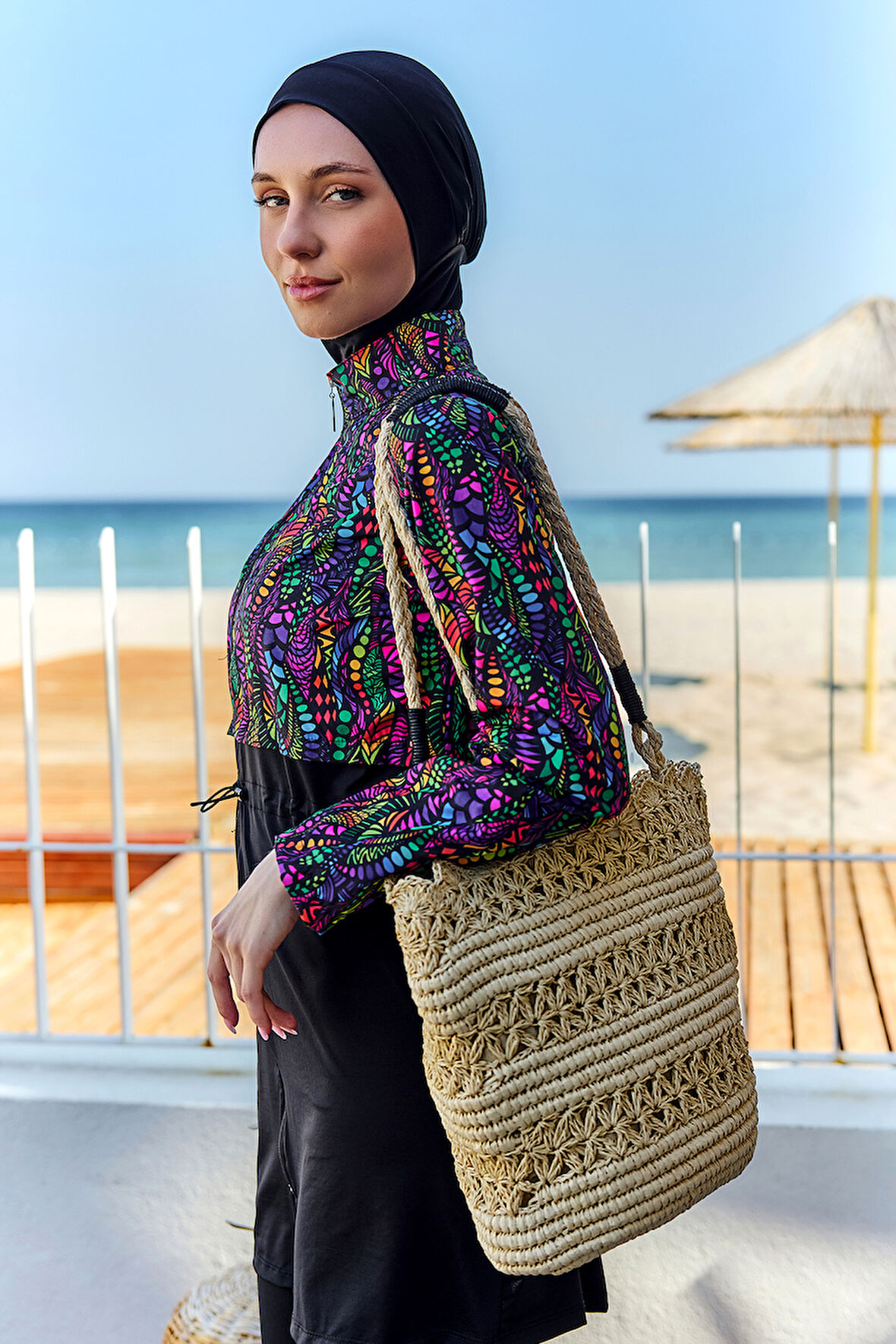 Hasır Çanta Plaj Çantası 005 Bej01 | Standart