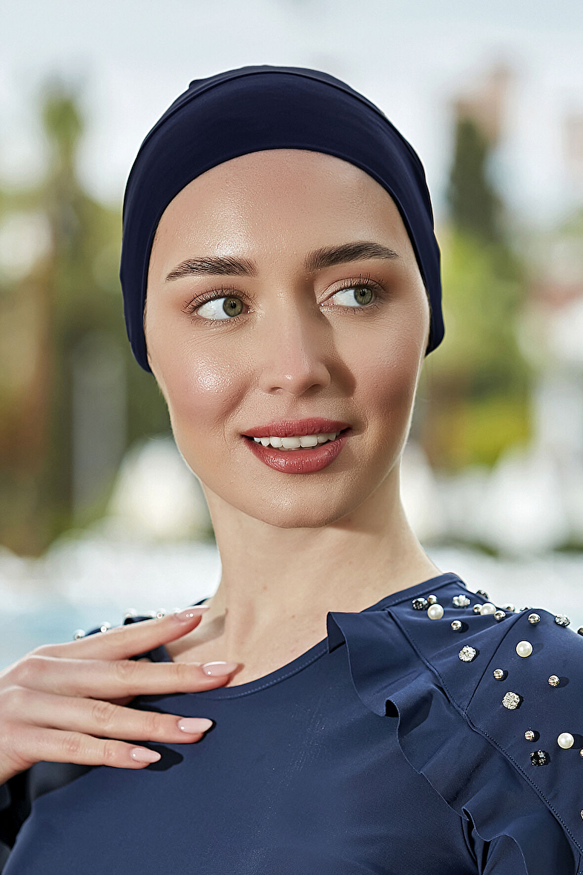 Havuz Deniz Düz Bone R-999-B Lacivert | Standart