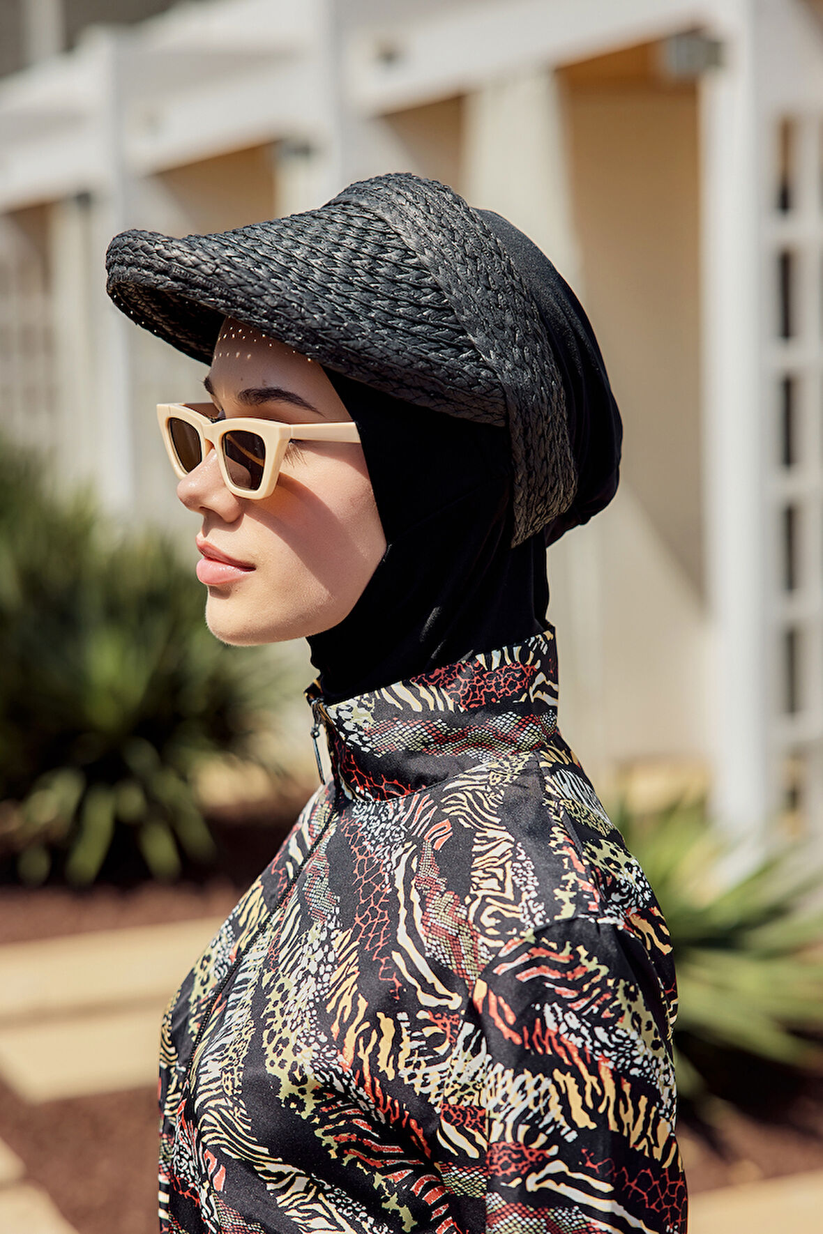 Önü Katlama Detaylı Vizör Hasır Şapka Güneş Koruyucu Siperlik RŞ-2113 Siyah01 | Standart