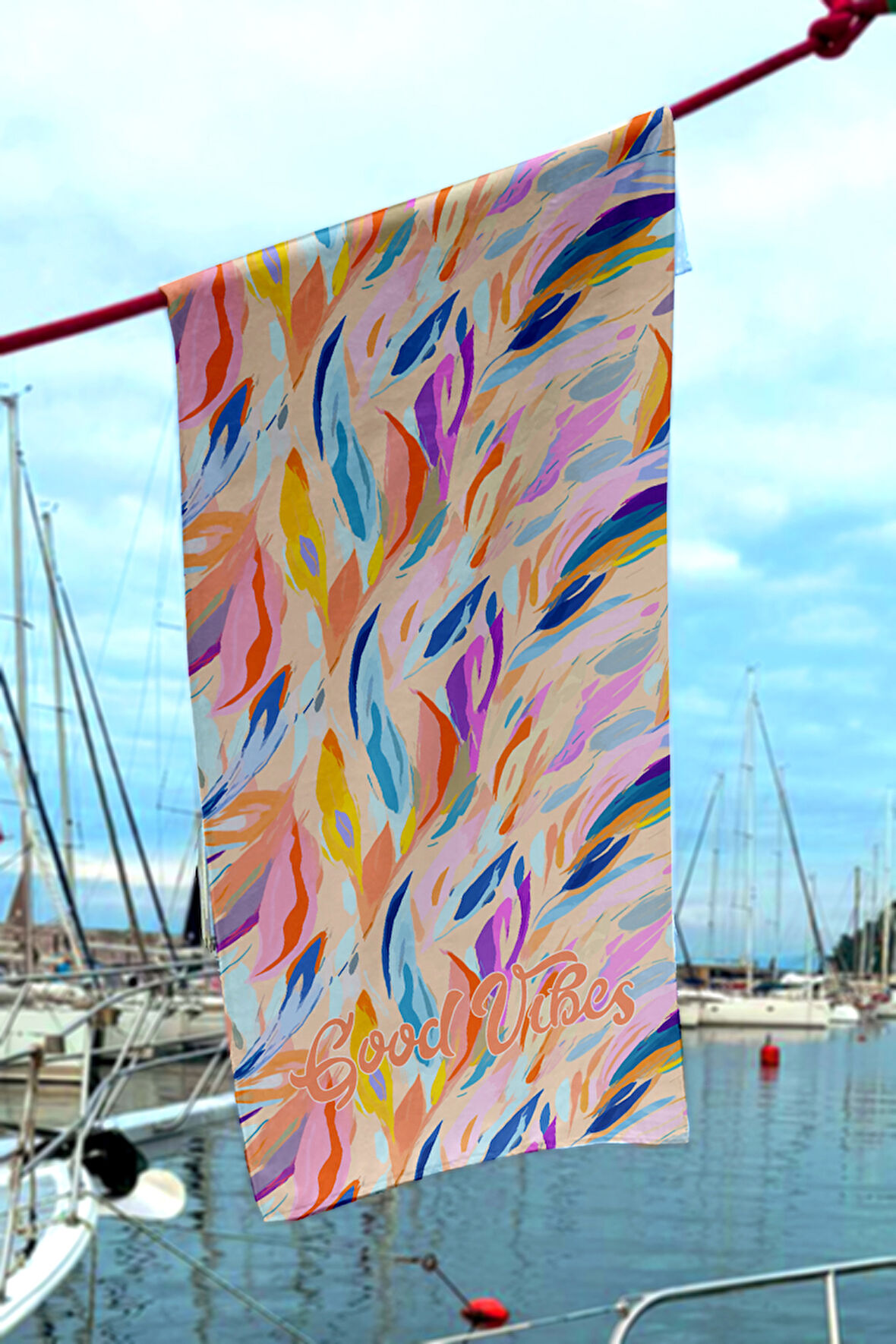 Desenli Deniz Havuz Plaj Havlusu 097 Turuncu | Standart