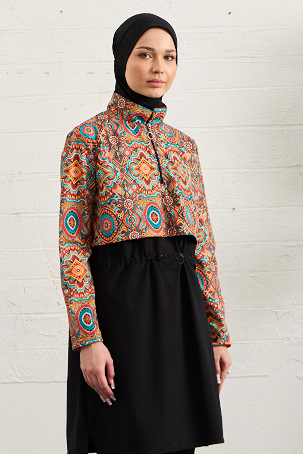 Spor Likra Tam Kapalı Tesettür Mayo 1527-178 Siyah01 | 46