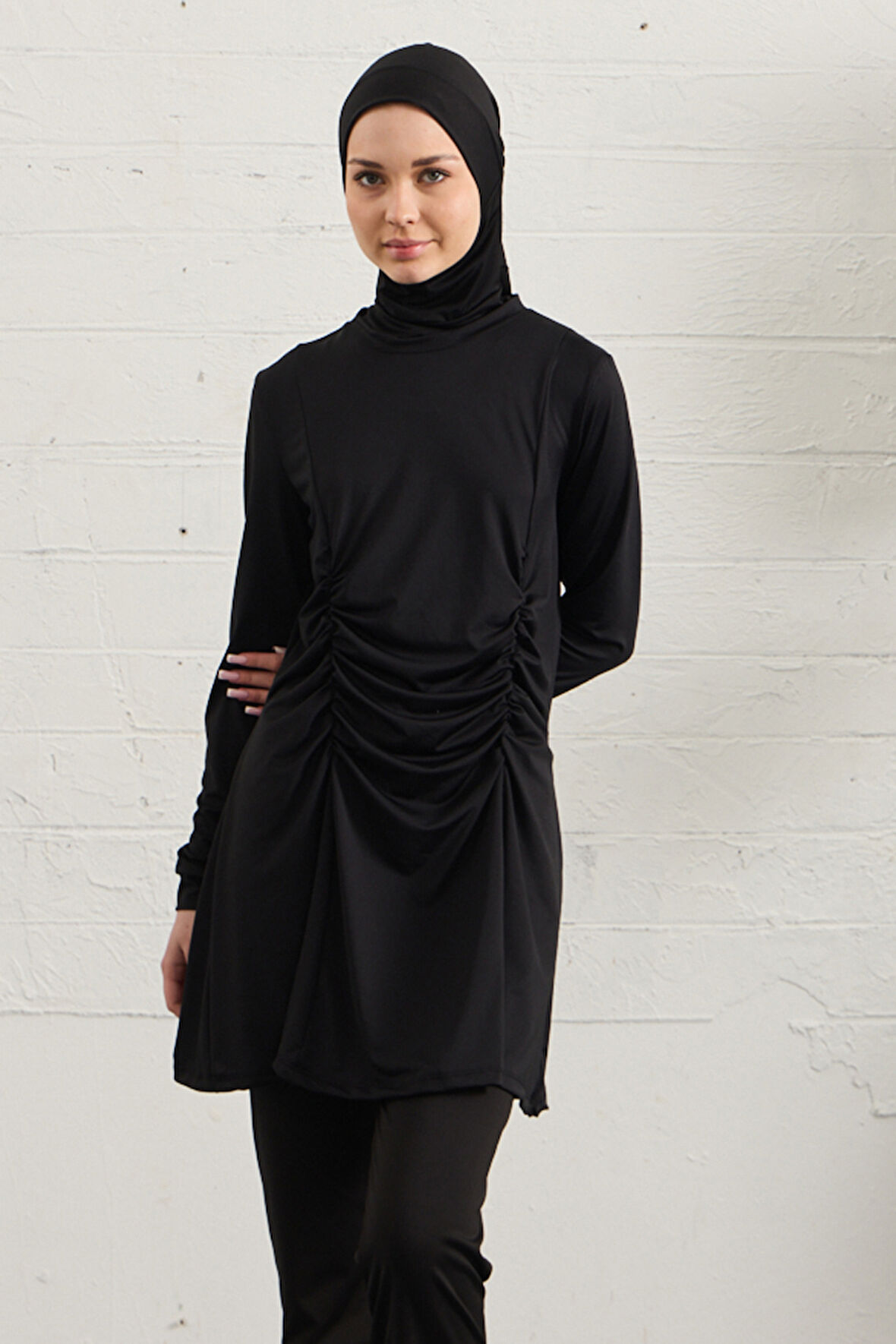 Likralı Tam Kapalı Tesettür Mayo 1429-01 Siyah | 46