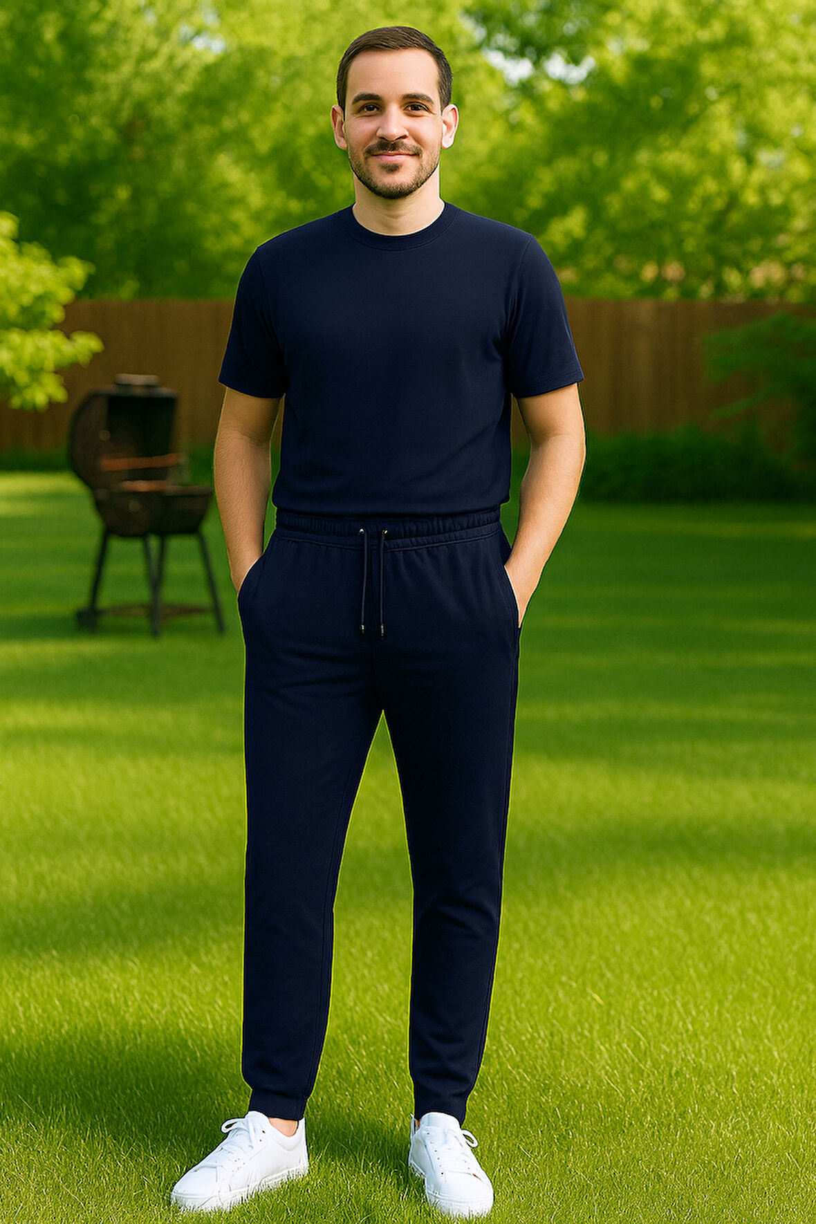 Paçası Düz Beli Lastikli 3 Cepli Erkek Eşofman Altı 5740 Lacivert | 3XL