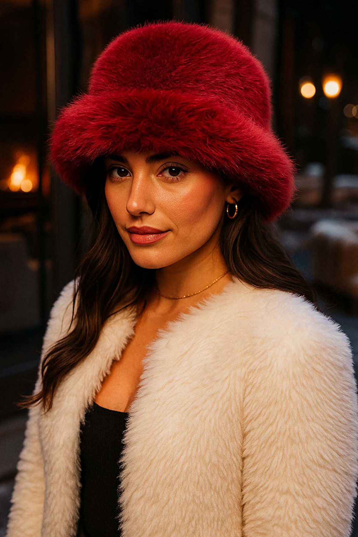 Kadın Peluş Bucket Kalpak Şapka 1143 RKŞ-14 Bordo | Standart