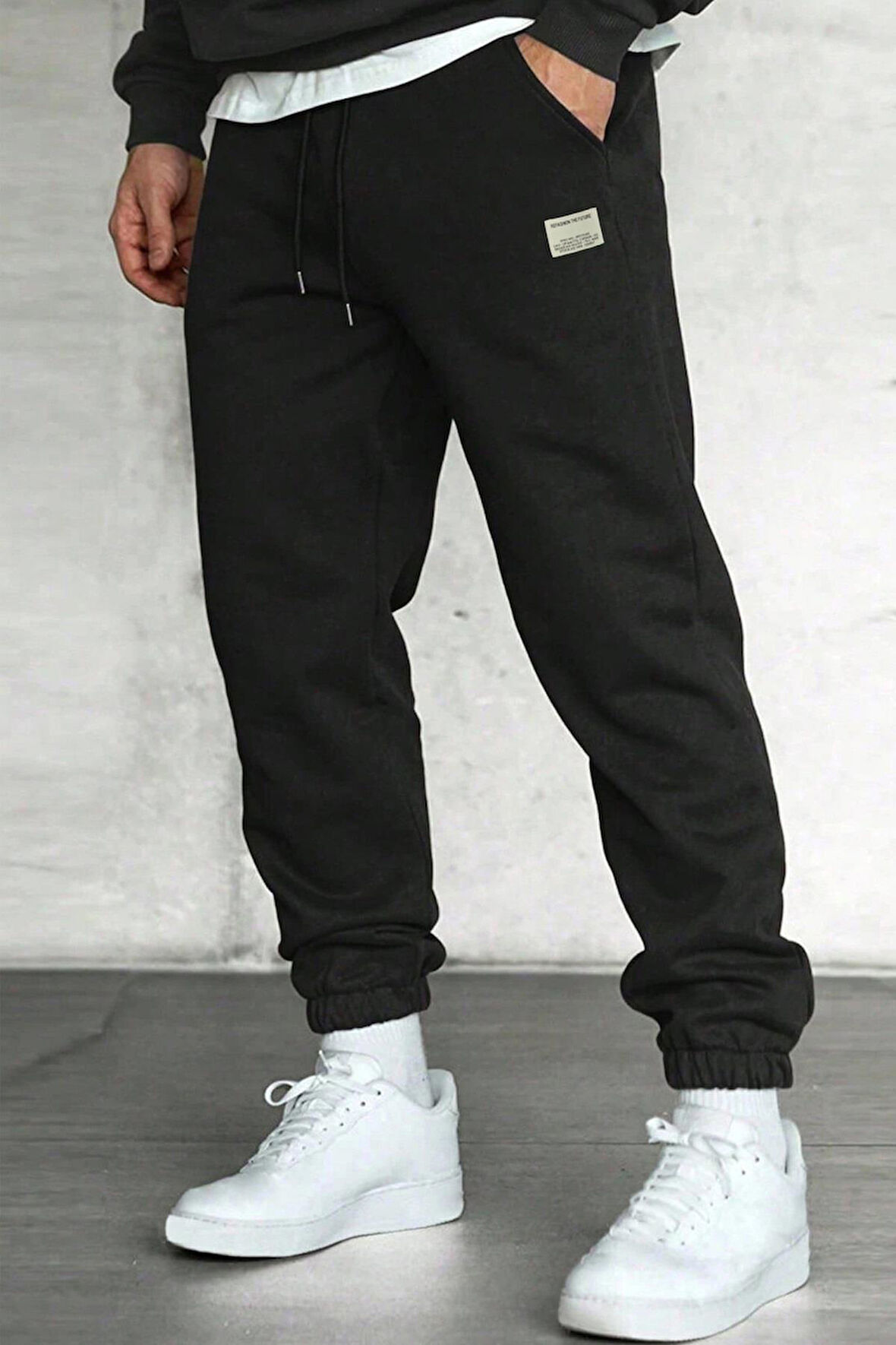 Ghassy Co. Erkek Armalı Günlük Rahat İçi Şardonlu Üç İplik Paça Lastikli Jogger Eşofman Altı