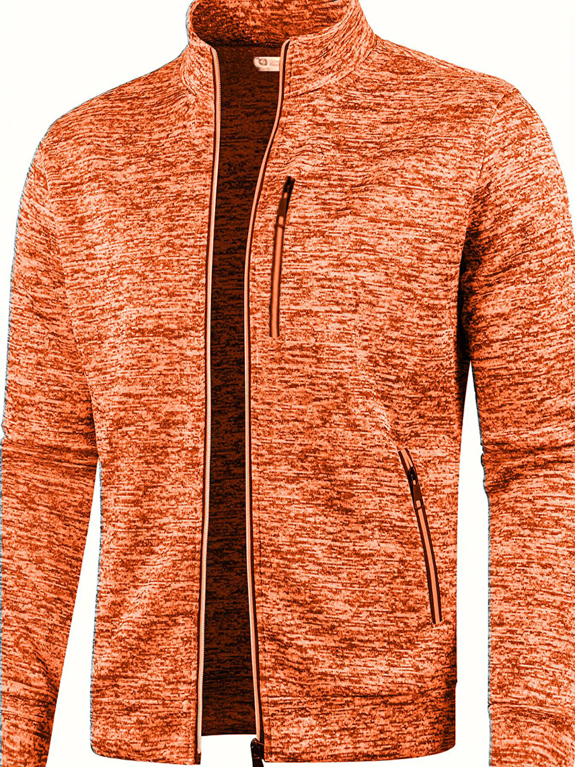 Ghassy Co. Erkek Kırçıllı Yüzey Hafif Rüzgar Geçirmez Tam Fermuarlı Polar Ceket