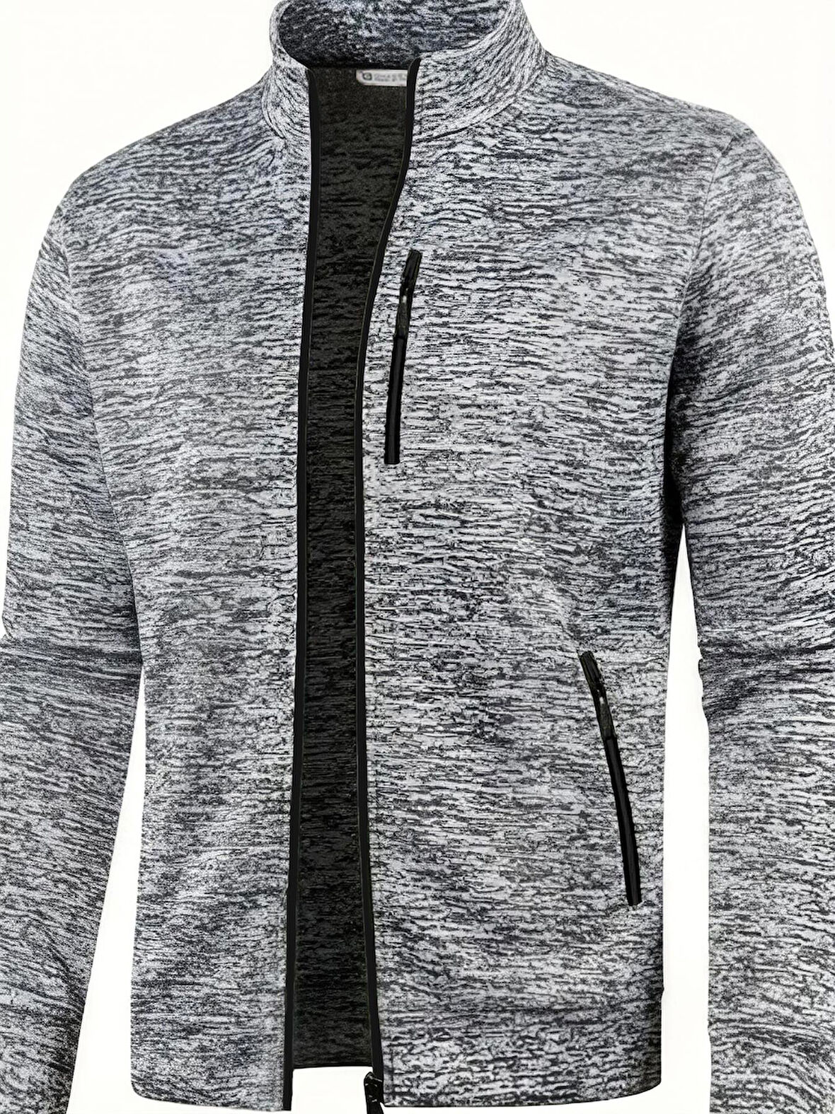 Ghassy Co. Erkek Kırçıllı Yüzey Hafif Rüzgar Geçirmez Tam Fermuarlı Polar Ceket