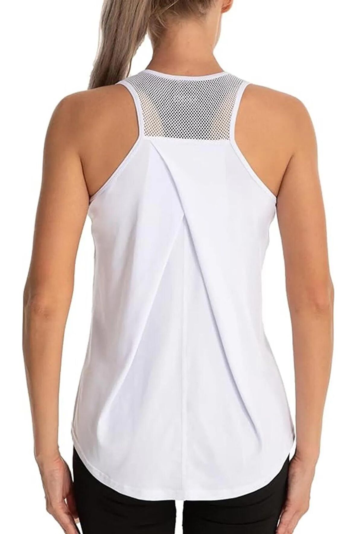 Ghassy Co. Kadın Cross Üst Sırt File Detaylı Antrenman Yoga Spor Atlet Tank Tops 1783