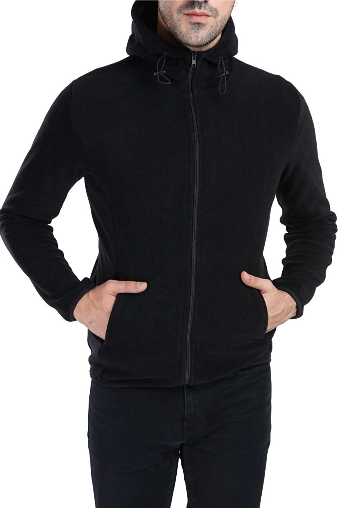 Ghassy Co. Erkek Kapüşonlu Polar Ceket