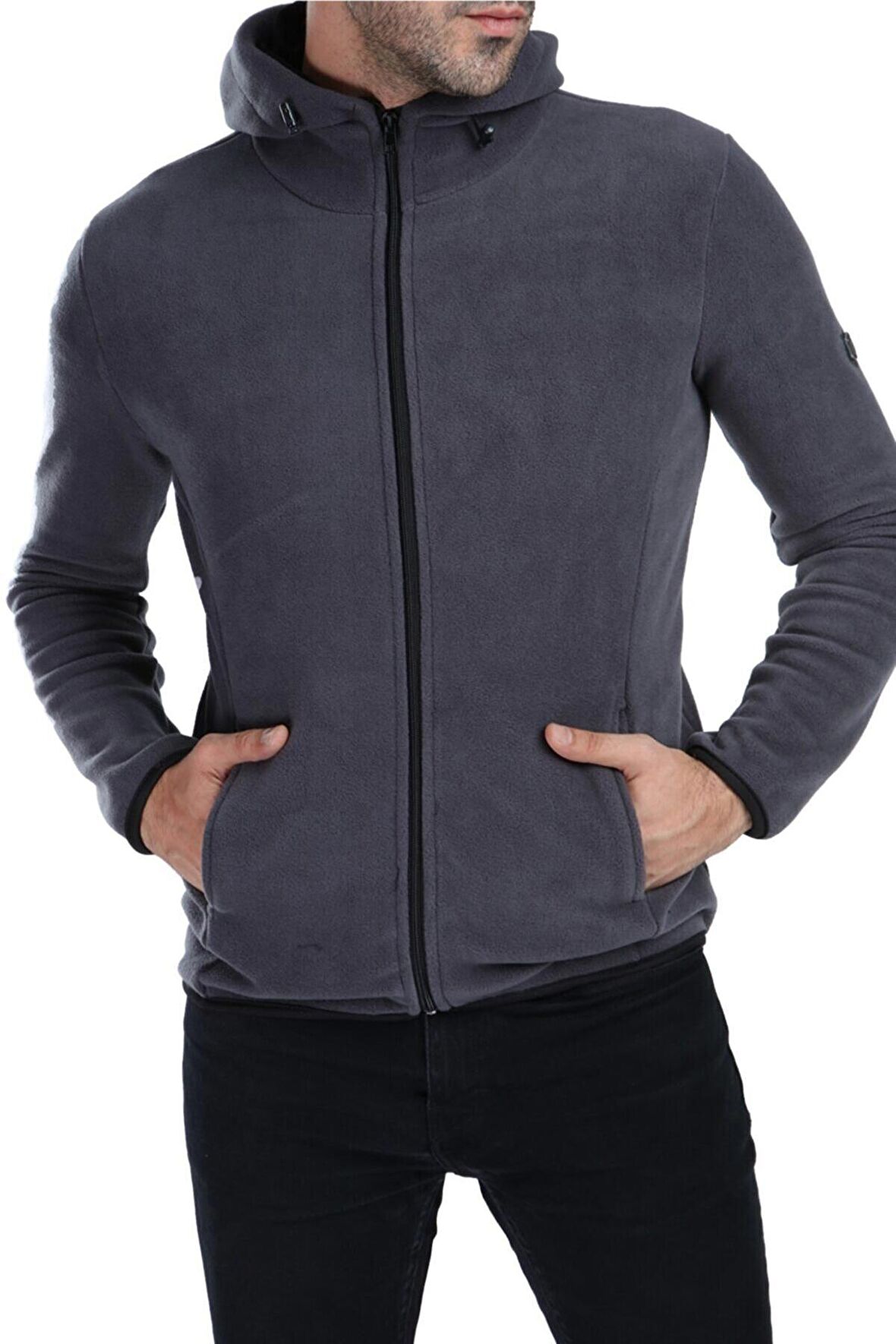 Ghassy Co. Erkek Kapüşonlu Polar Ceket