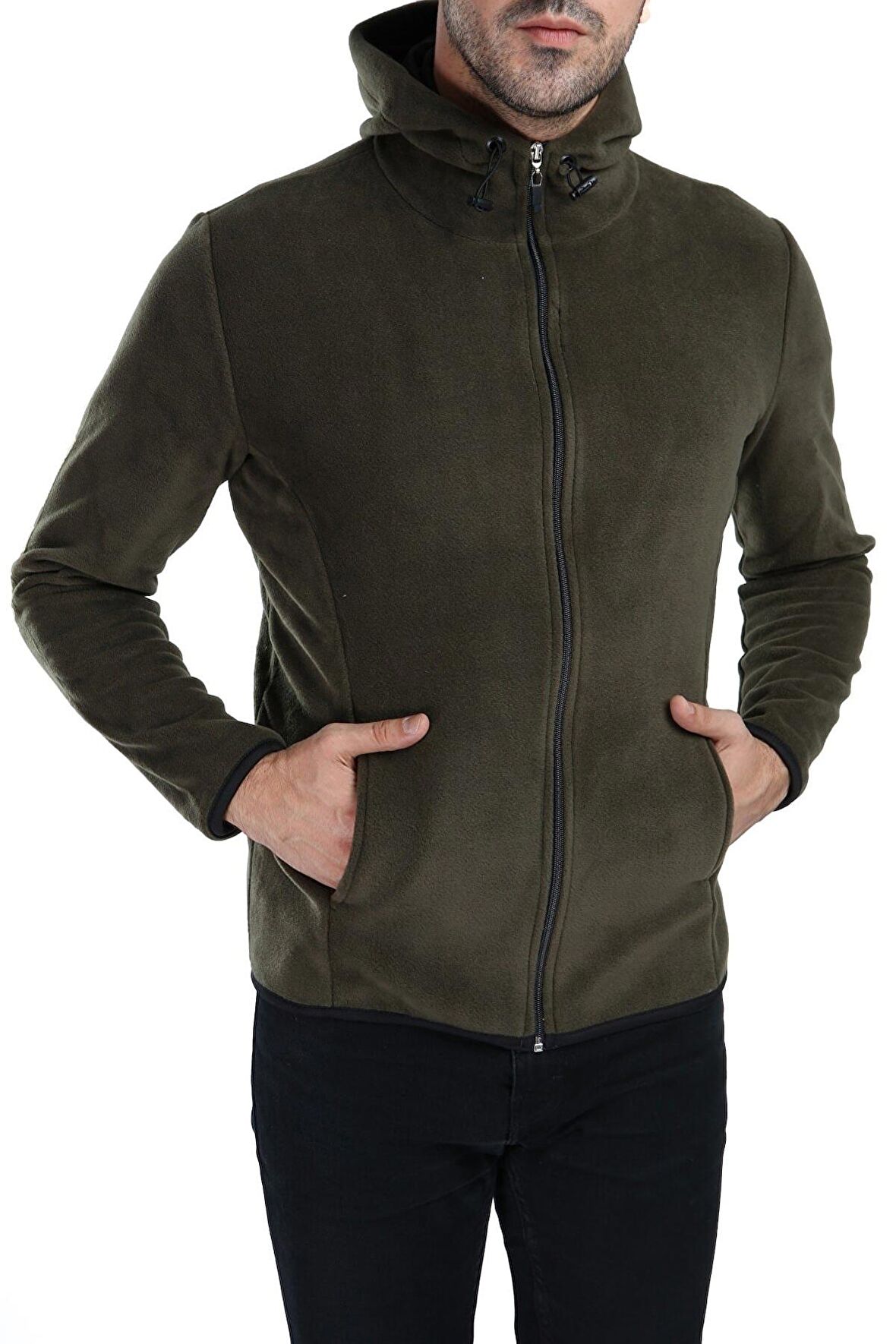 Ghassy Co. Erkek Kapüşonlu Polar Ceket