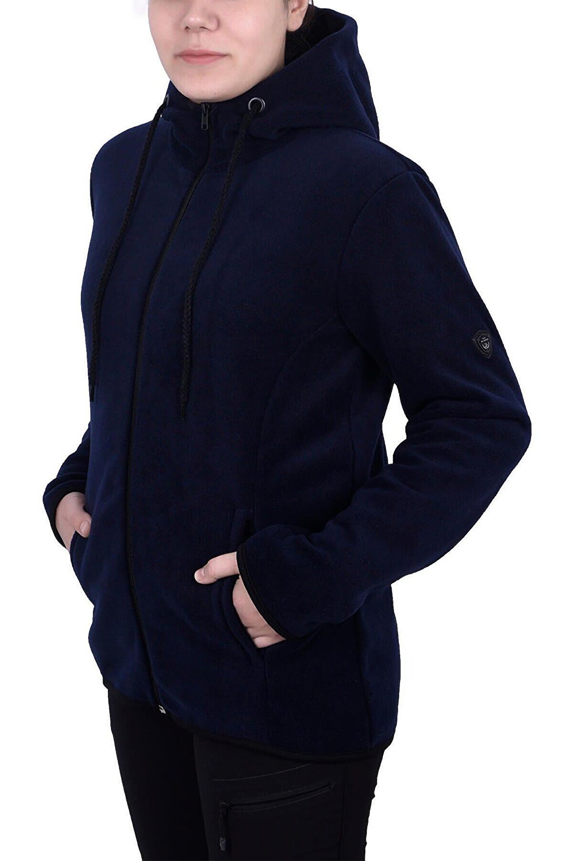 Ghassy Co. Kadın Kapüşonlu Polar Ceket