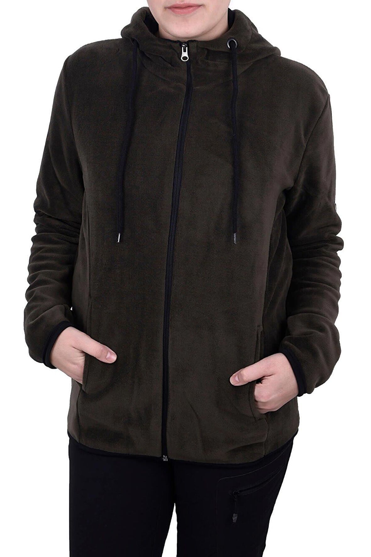 Ghassy Co. Kadın Kapüşonlu Polar Ceket