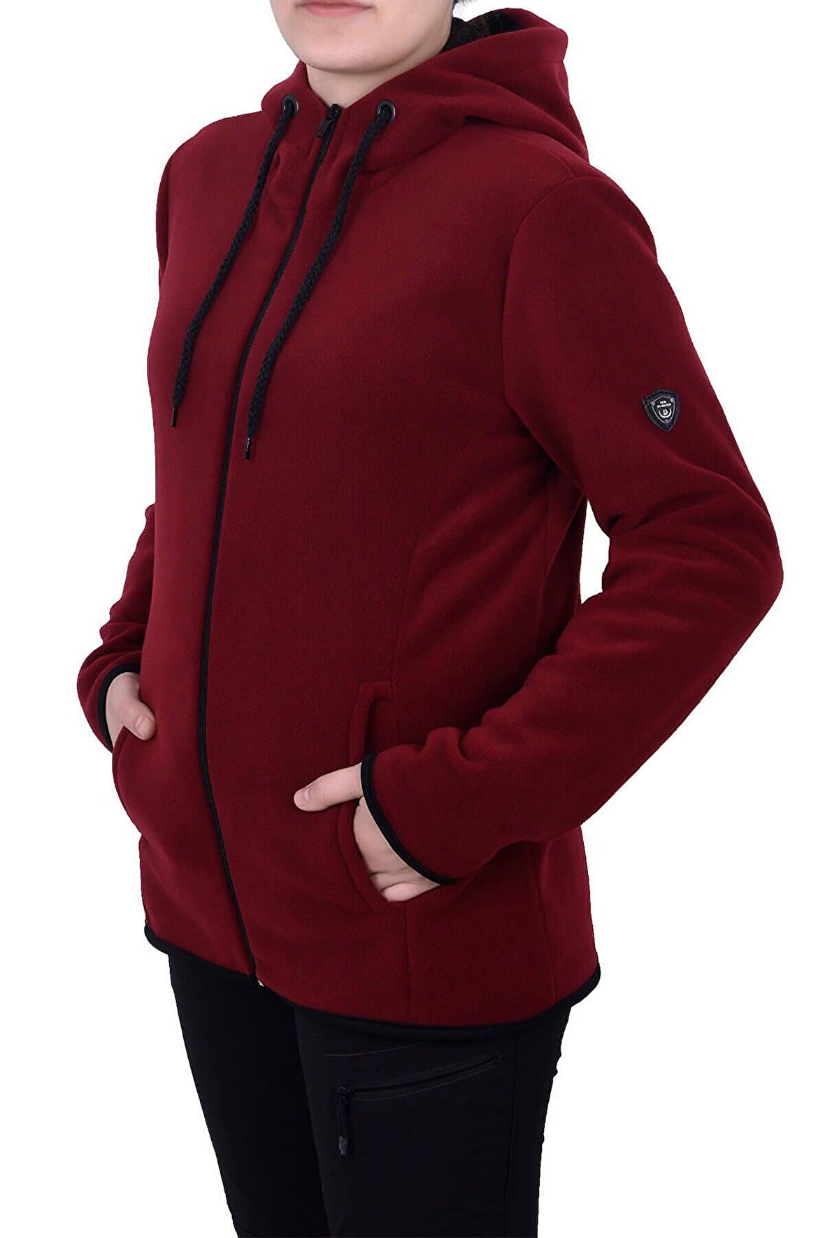 Ghassy Co. Kadın Kapüşonlu Polar Ceket