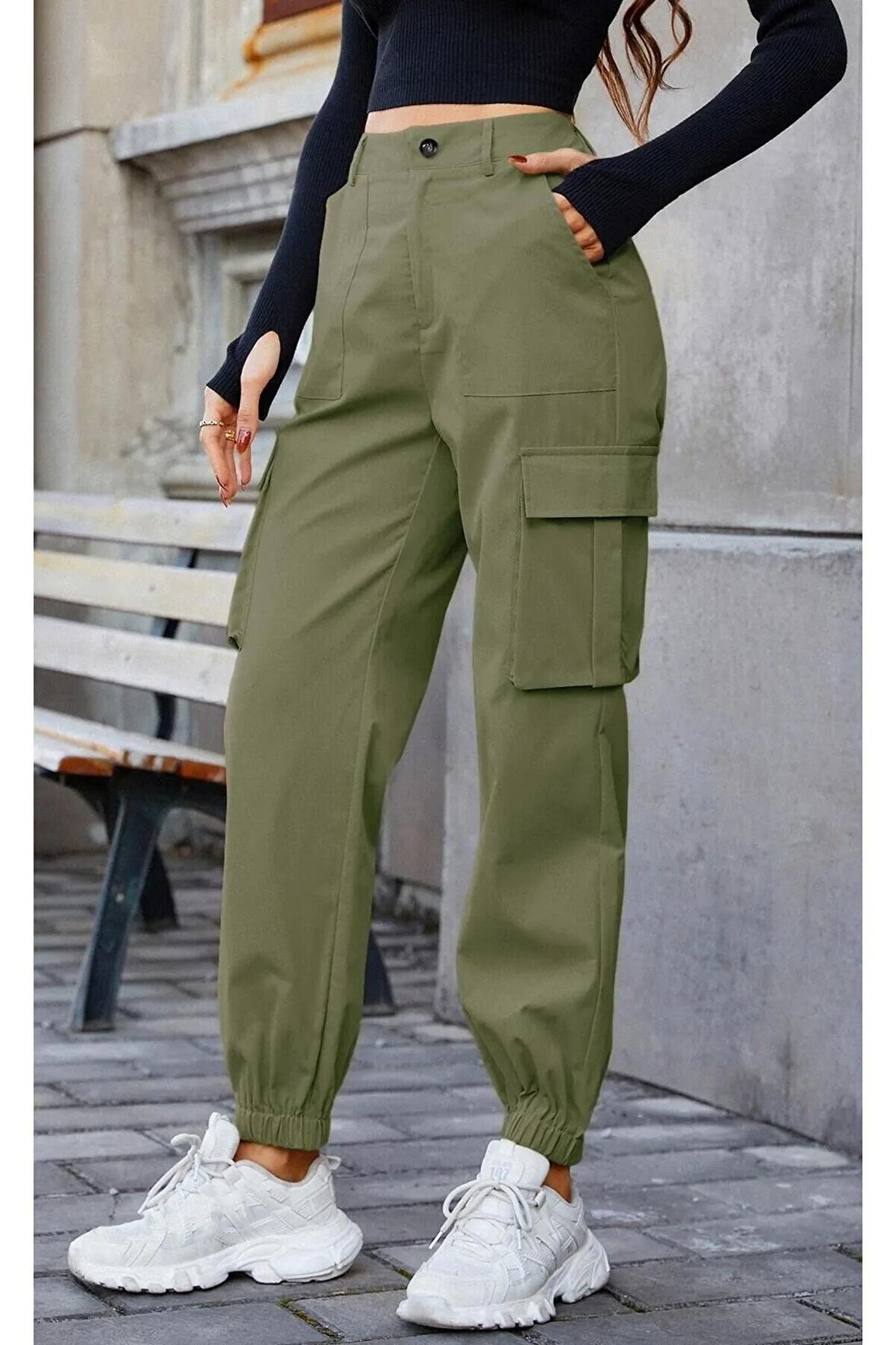 Ghassy Co. Kadın Hiking Cargo Hızlı Kuruma Hafif Esnek Cepli Kargo Pantolon