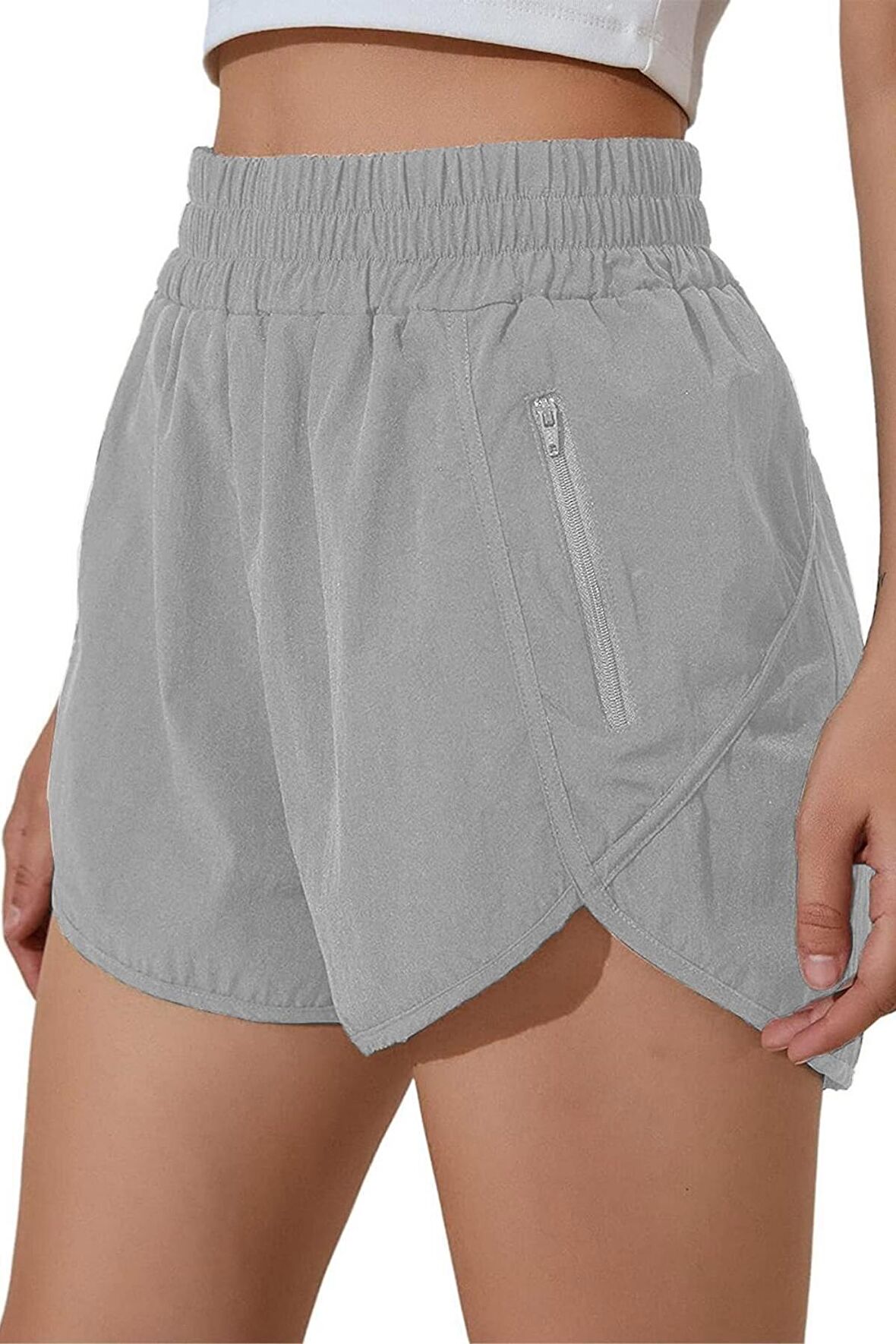 Ghassy Co Ghassy Co. Kadın Yüksek Bel Cepli Koşu Fitness Egzersiz Boxer Taytlı Şort 