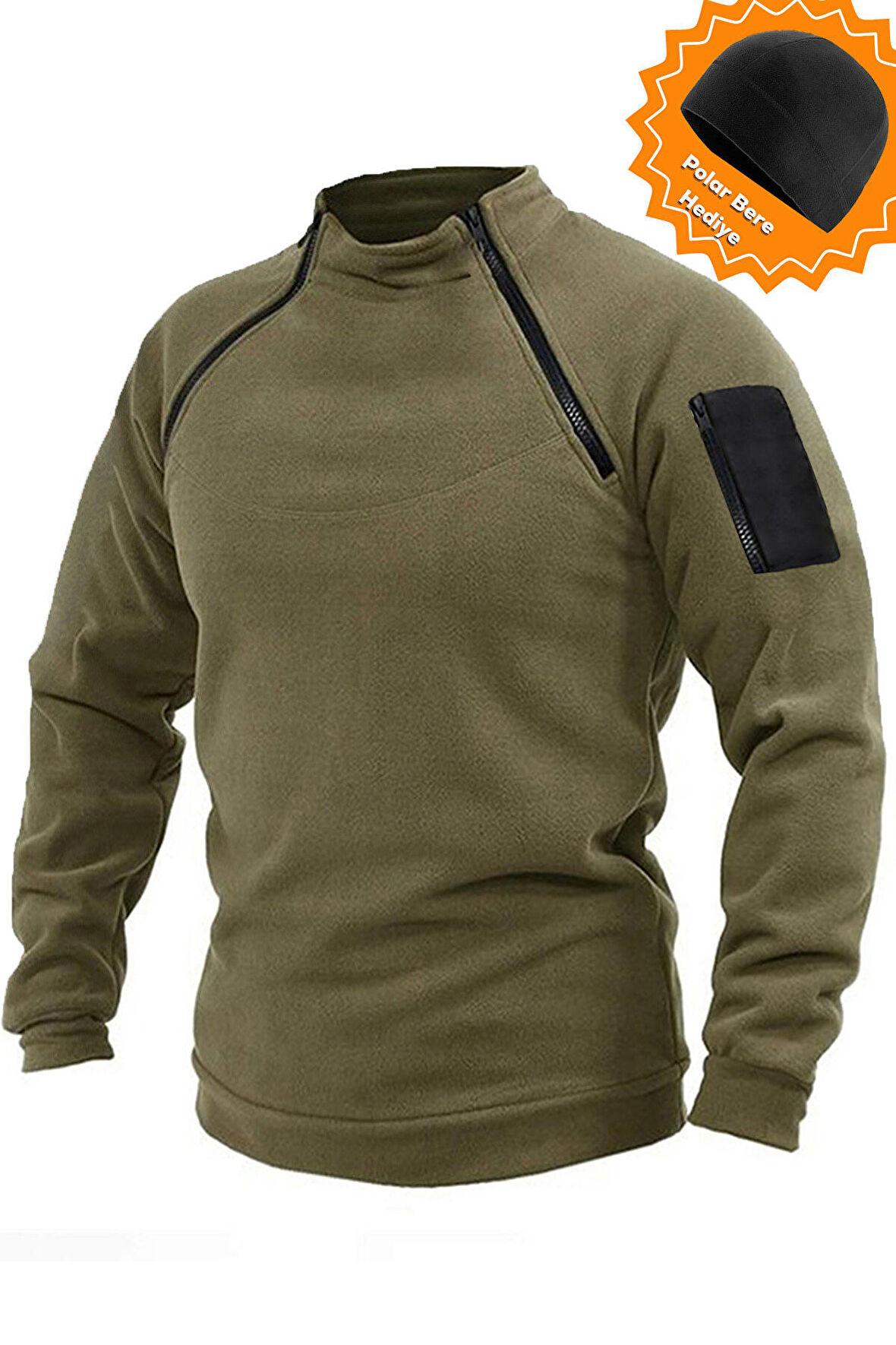Ghassy Co. Erkek Airforce Tactical Thermal Tech Fonksiyonel Kol Cepli Polar