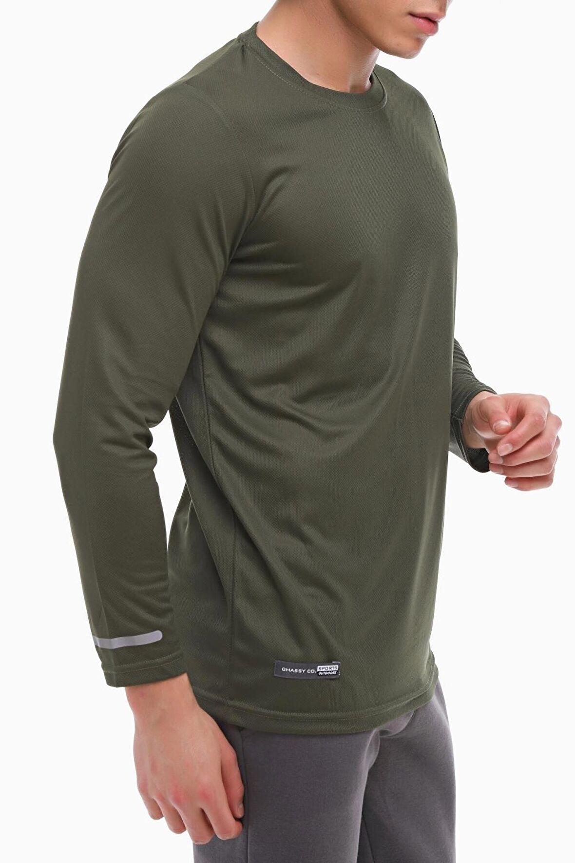 Ghassy Co. Erkek Nem Emici Hızlı Kuruma Uzun Kollu Spor Tshirt 