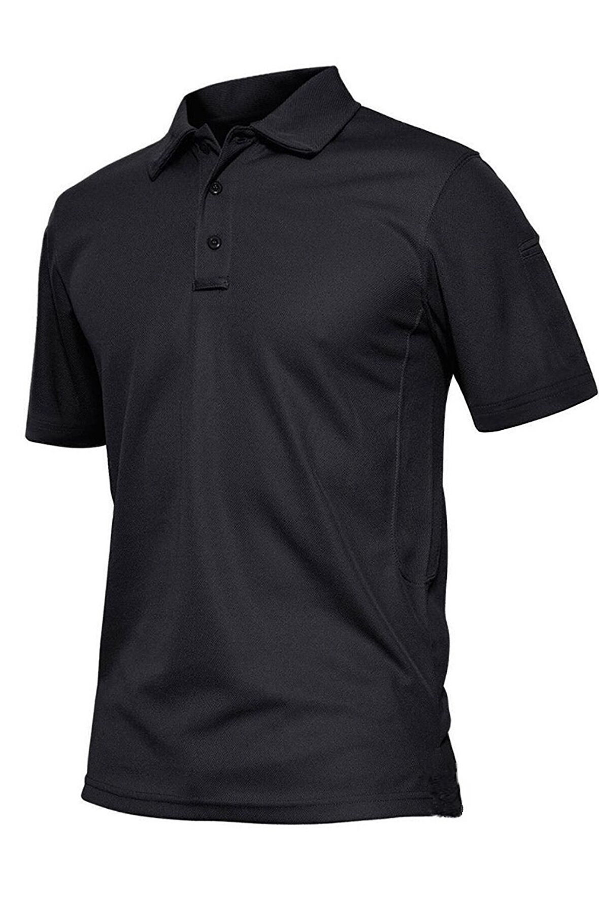 Ghassy Co. Erkek Taktik Polo Yaka Gömlek Hızlı Kuruma Nem Emici Performans Pique Jersey Golf T-shirt