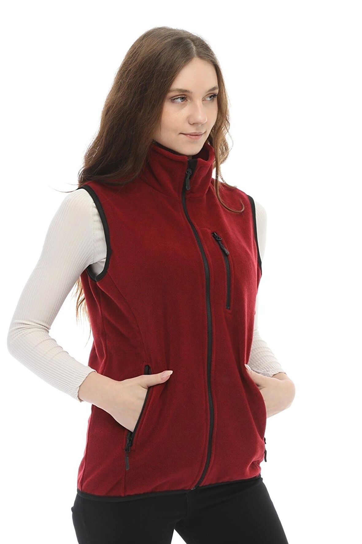 Ghassy Co. Kadın Çok Cepli Polar Yelek 