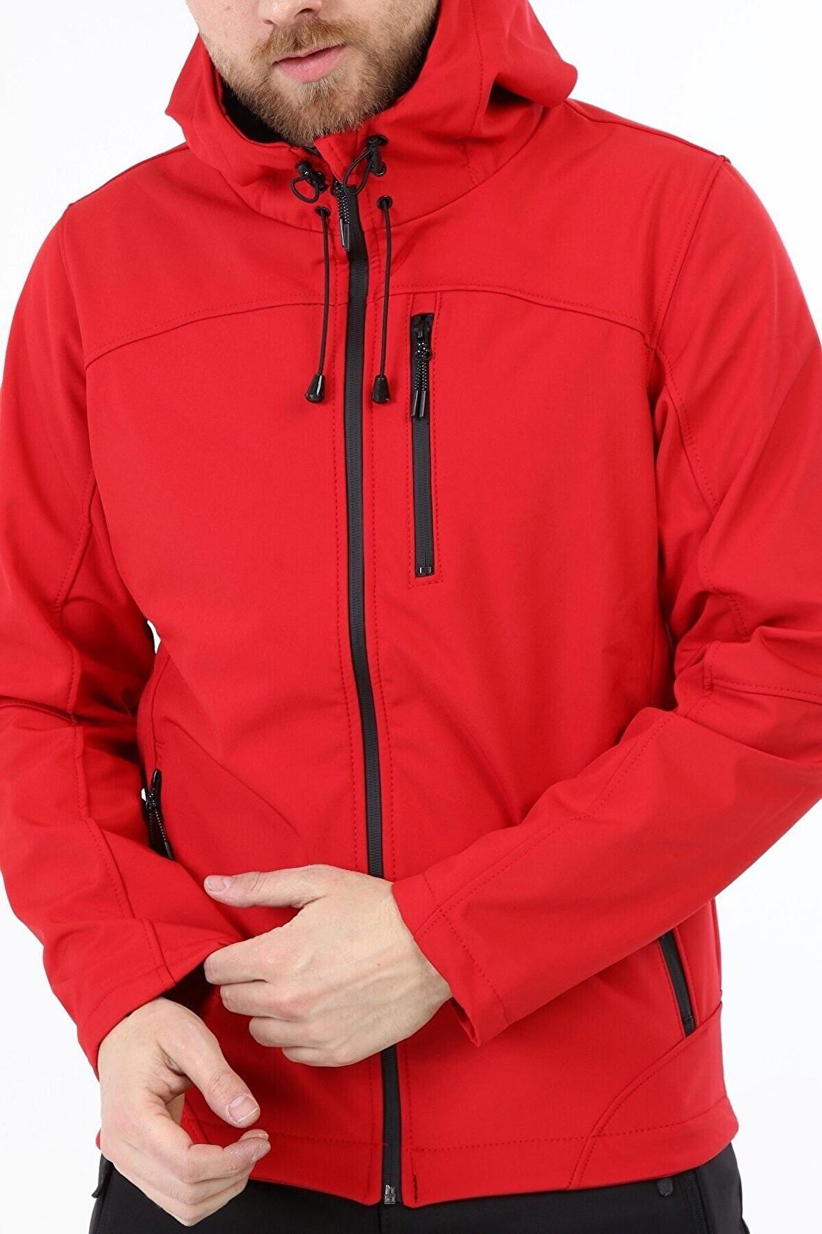 Ghassy Co. Erkek İçi Polarlı Su ve Rüzgar Geçirmez Softshell Spor Mont