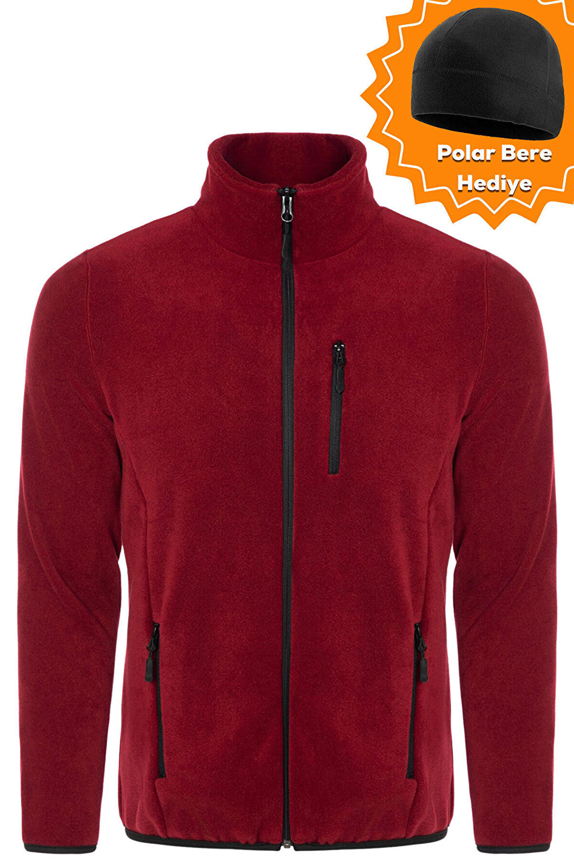 Ghassy Co. Erkek Pro Rüzgar Geçirmez 5 Cepli Outdoor Tam Fermuarlı Polar Ceket