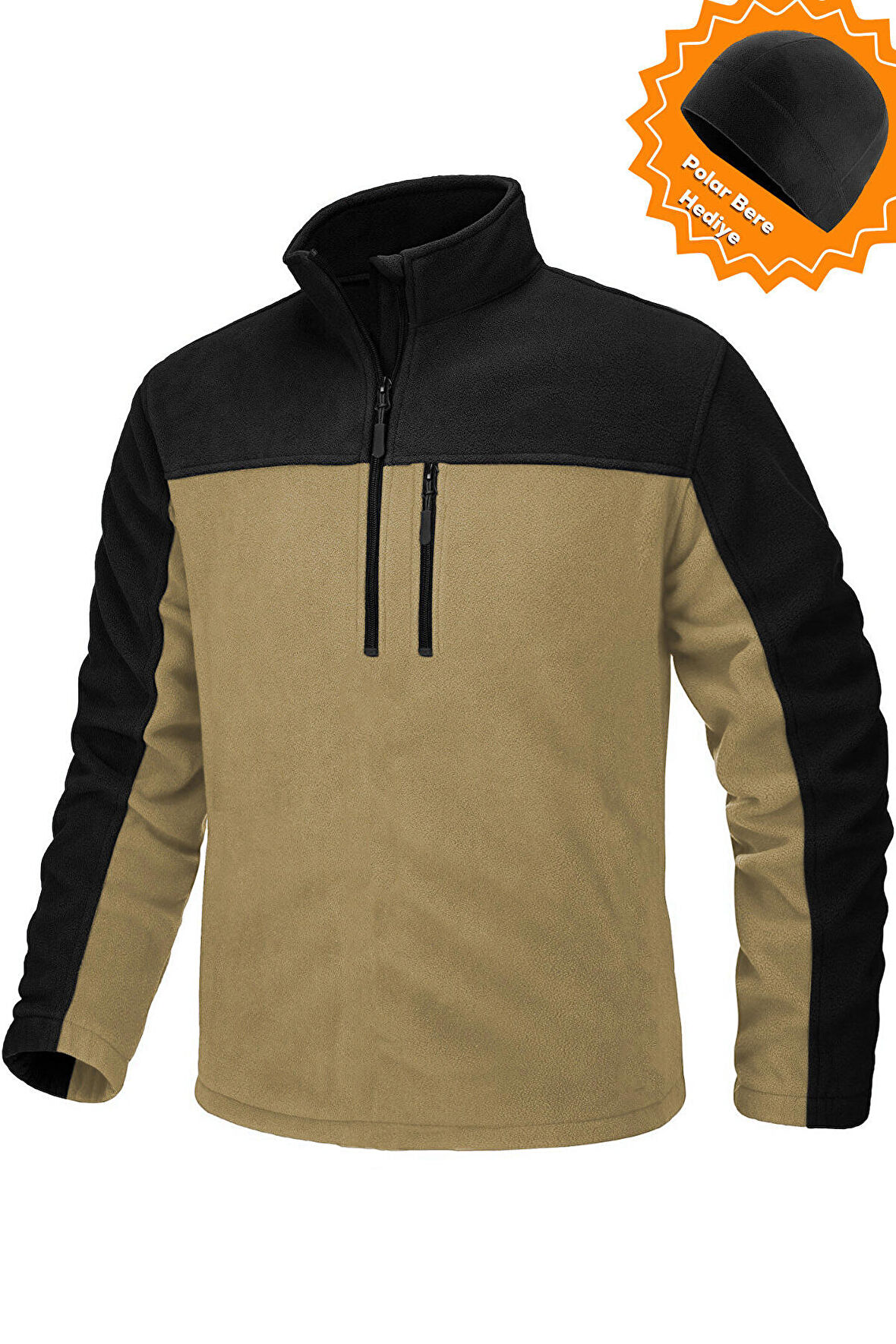 Ghassy Co. Erkek Quarter Zip Yarım Fermuarlı Cepli Polar