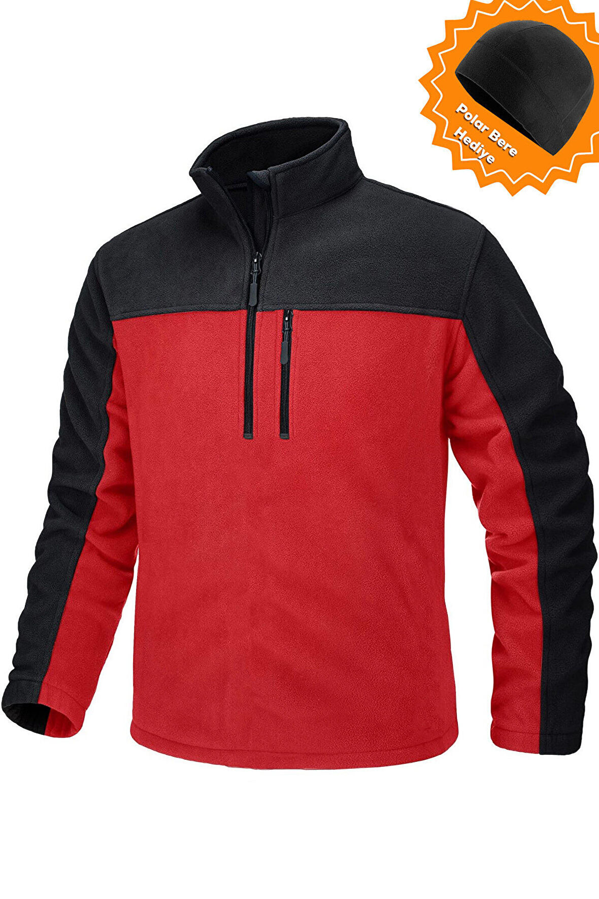 Ghassy Co. Erkek Quarter Zip Yarım Fermuarlı Cepli Polar