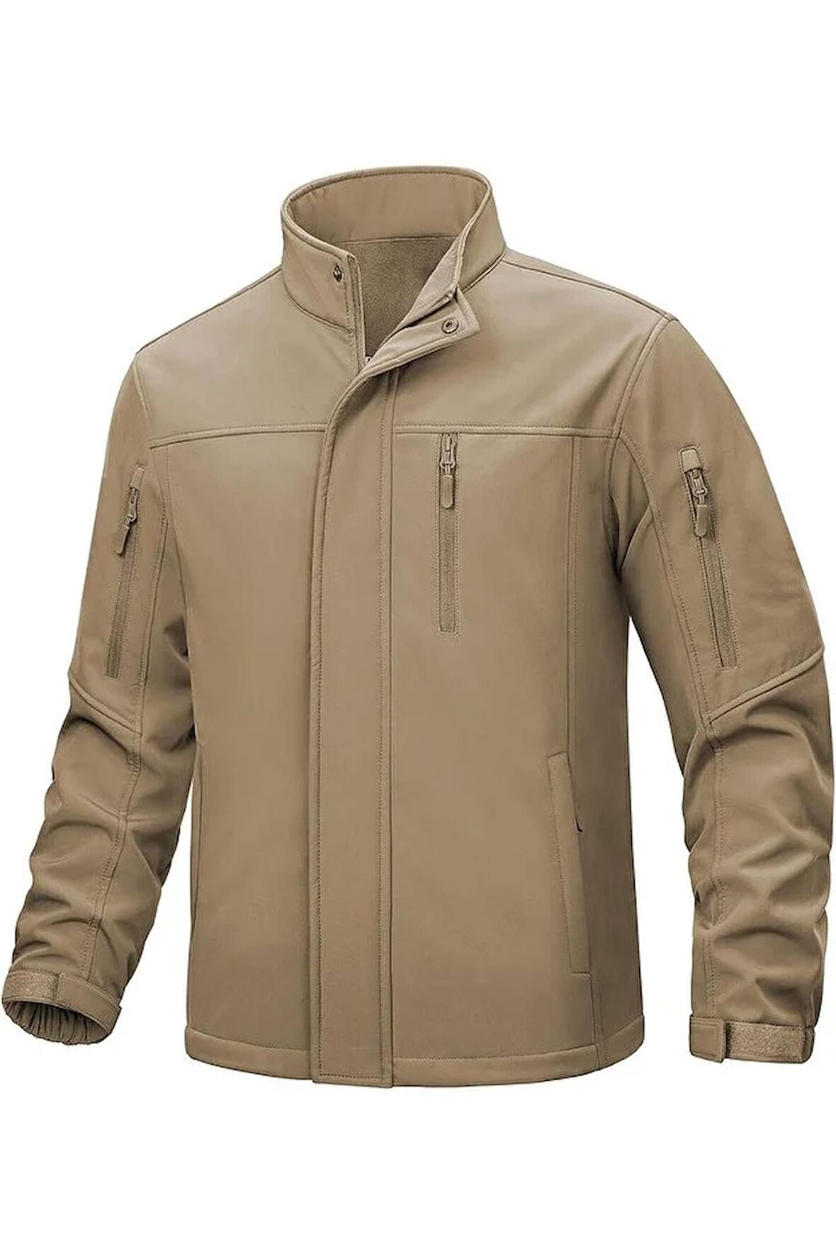 Ghassy Co. Erkek İçi Polarlı Dik Yaka Su ve Rüzgar Geçirmez Softshell Mont 