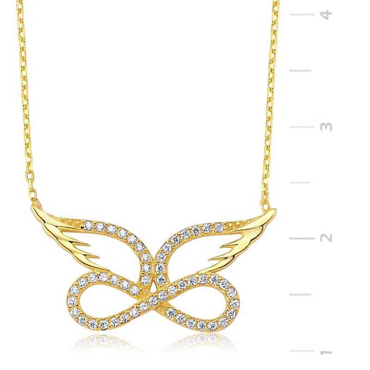 Gümüş Melek Kanadı Sonsuzluk Kadın Kolye