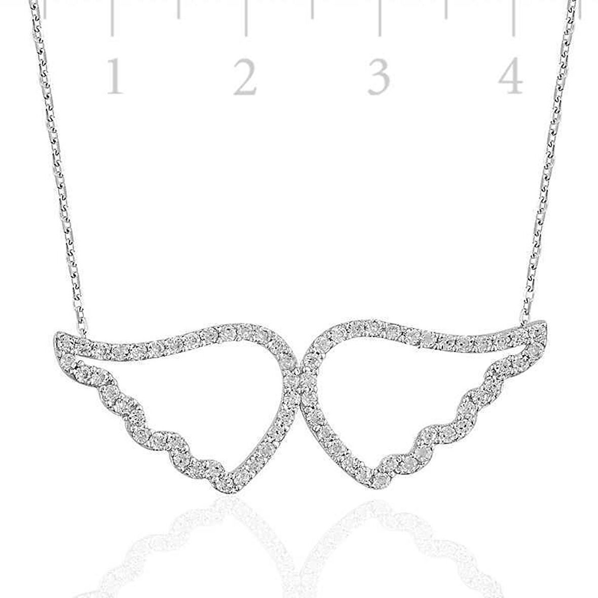 Gümüş Melek Kanadı Kadın Kolye