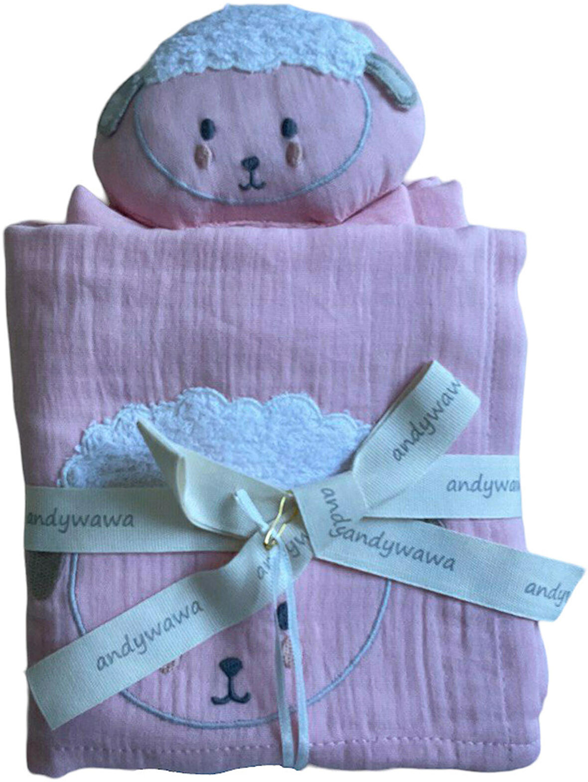 Andywawa AC23709 Baby Home Müslin Bebe Battaniye Uyku Arkadaşı 110x90 Pink