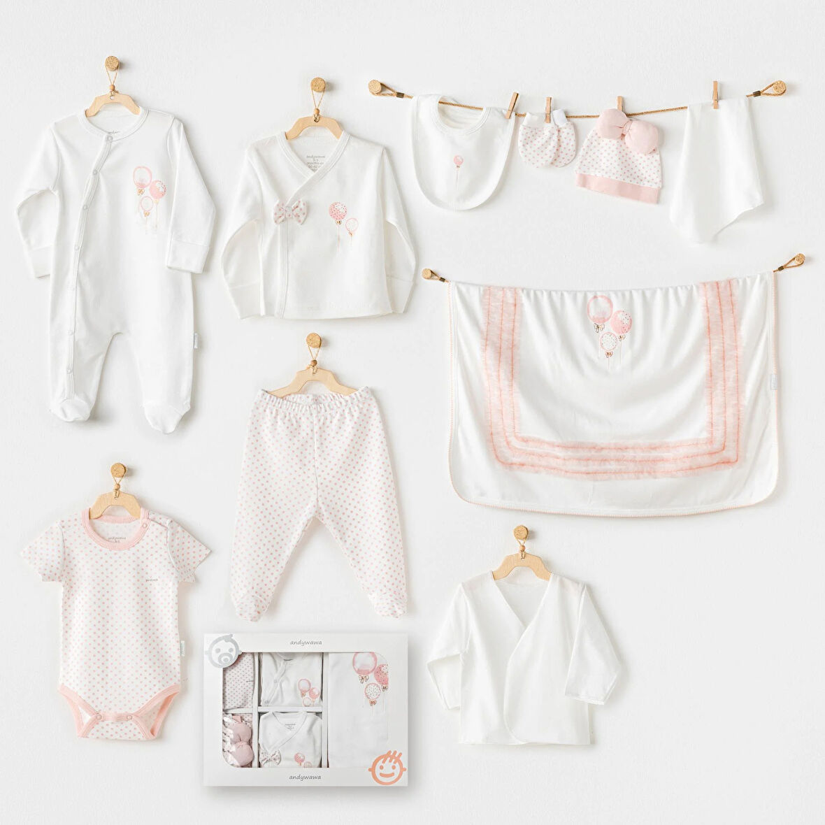 Kız Bebek Hastane Çıkışı 10 Parça Yenidoğan Set AC25551