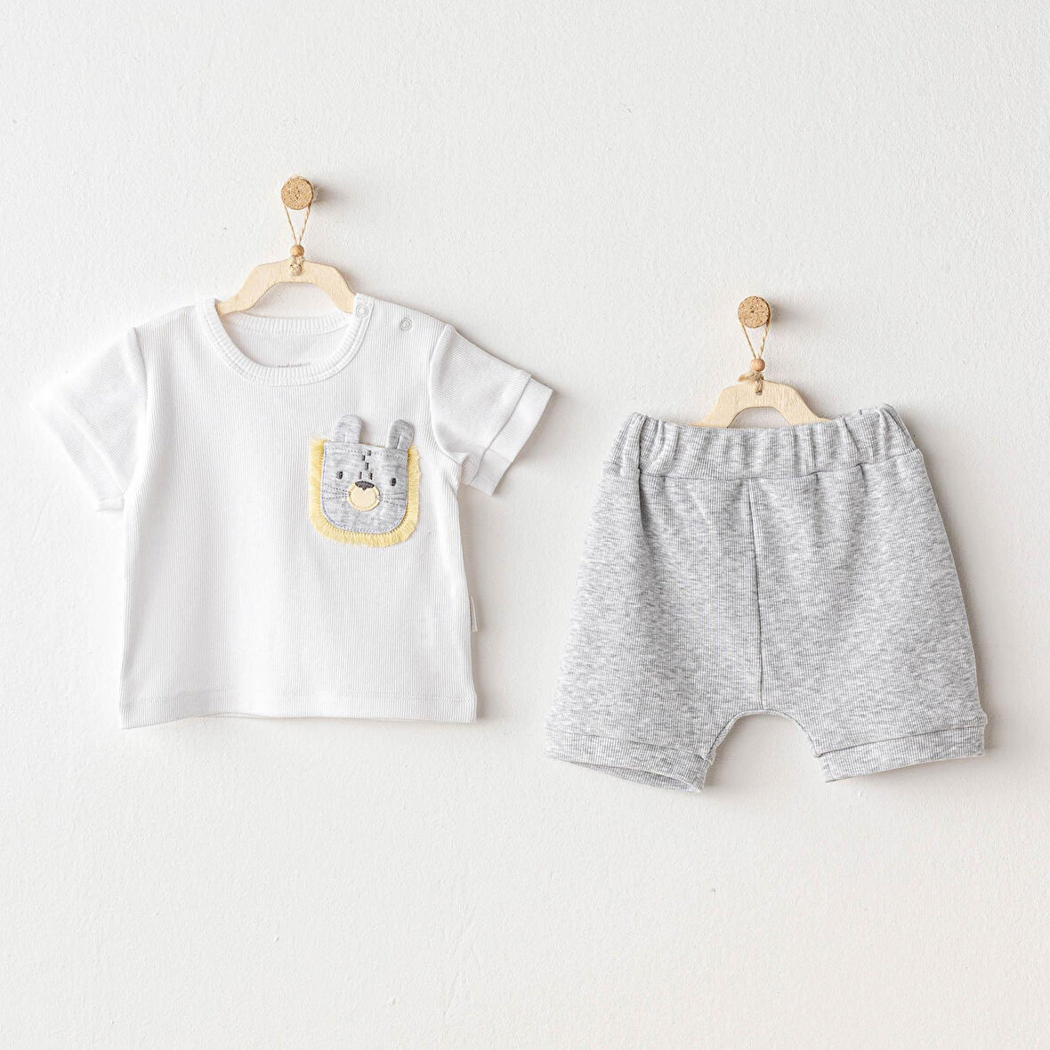 Erkek Bebek Takım 2 Parça Set Little King AC25812