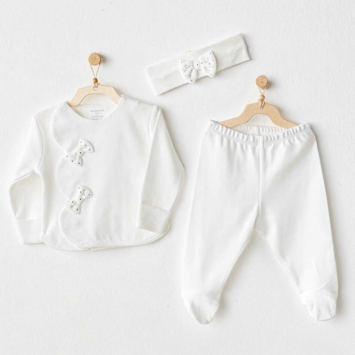 Andywawa Chic Girl 3'lü Bebek Zıbın Set AC25824