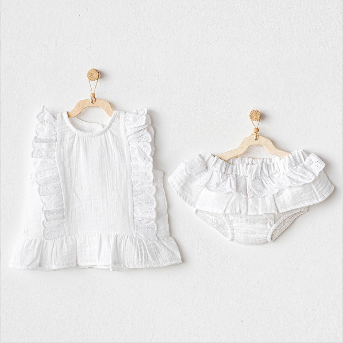 Kız Bebek Takım 2 Parça Set Muslin Home AC25888