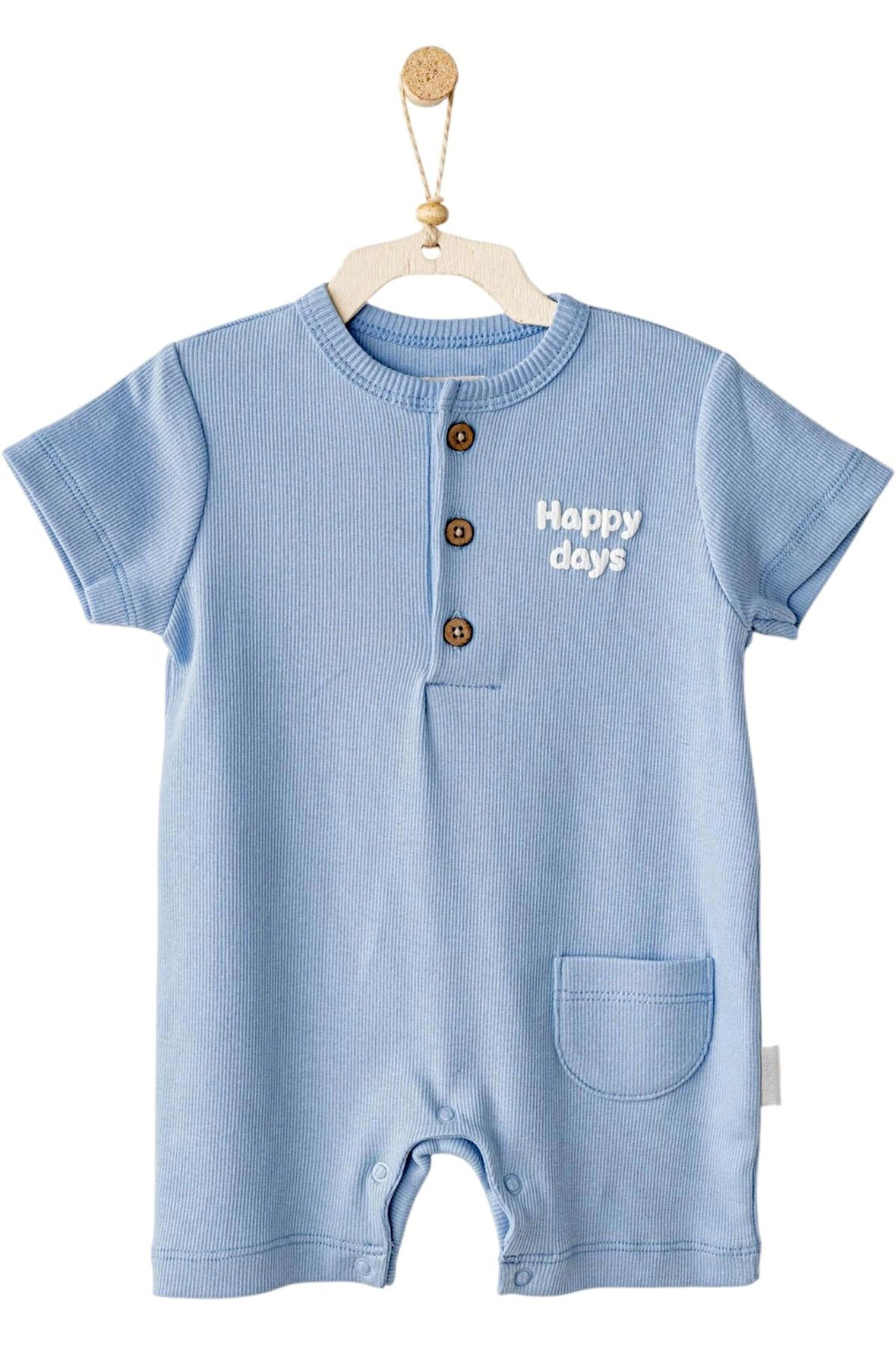 Andy Wawa Bebek Basic Romper Mavi Tulum AC25893