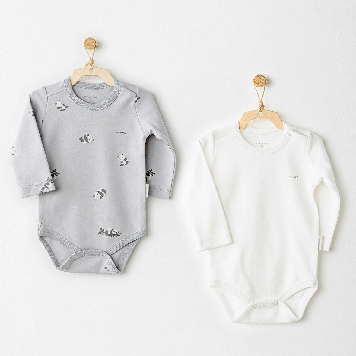 Andywawa AC26036 Keep Smiling 2’li Badi Grey