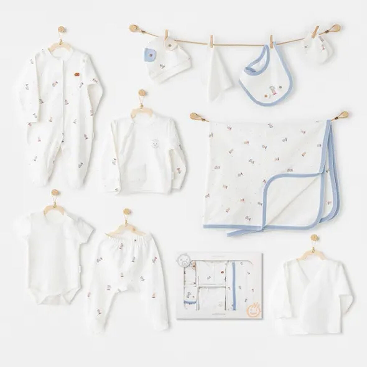 Andywawa 10'lu Rainbow Bebek Hastane Çıkış Seti AC26071 Ekru