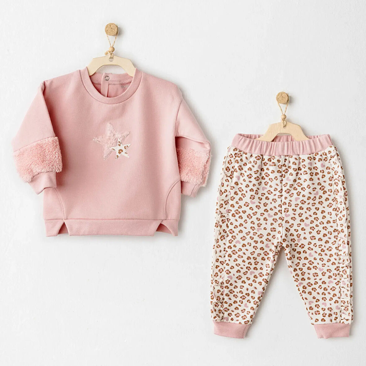 Andywawa AC26233 Little Leopard 2`li Takım Pembe