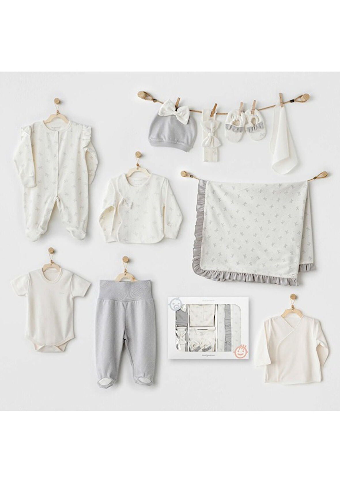 Andywawa 10'lu Bebek Hastane Çıkış Seti AC26251 Ekru