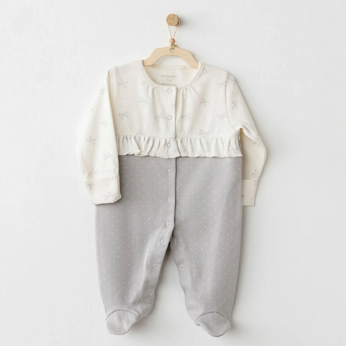 Andywawa Ac26255 Baby Bow Bliss Tulum Ekru Gri