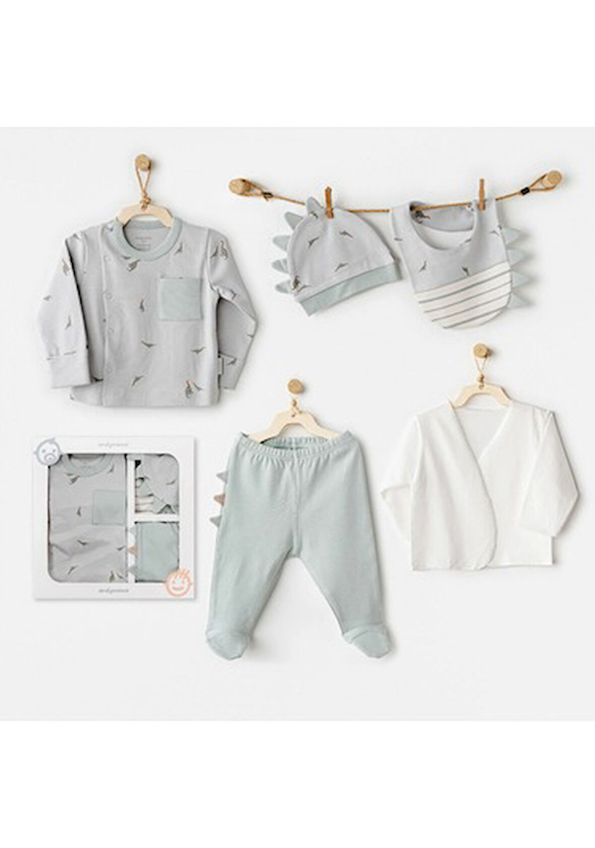 Andywawa AC26000 Mummy S Snuggle Saurus 5'li Hastane Çıkışı Yeşil