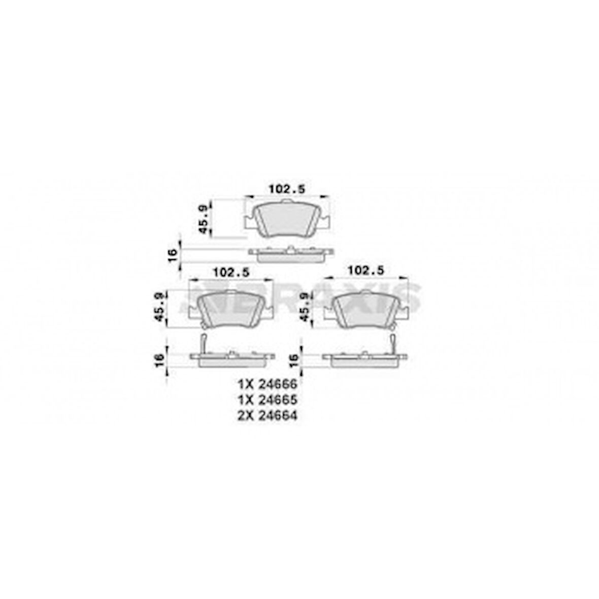 Toyota Fren Balatası Arka Toyota  Aurıs 1.4 D4d 1.6 07-> Corolla 1.4 D4d 1.6 07-12 İkaz Kablolu - Braxıs Ab0190