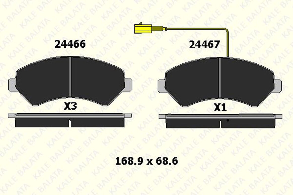 Fiat On Fren Balatası Ducato III Boxer III Jumper III 2.2hdi 3.0hdi 16q / 20q 06> Karsan Jest 14> - Kale B 24466 190 05 Ans