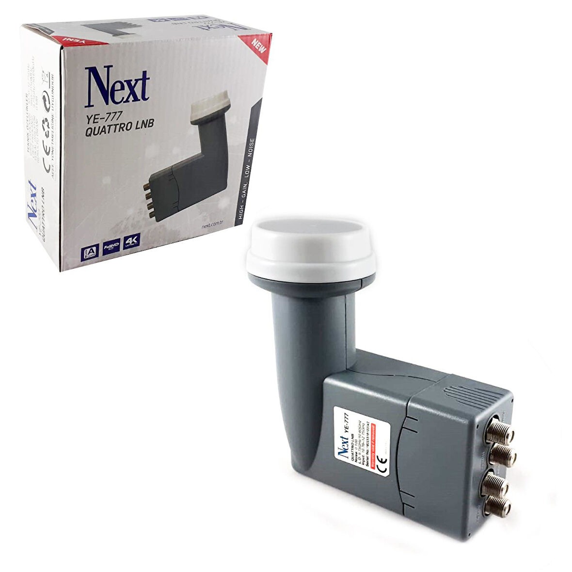 LNB DÖRTLÜ SANTRAL (QUATTRO) 0.1DB 3D 4K NEXT YE-777