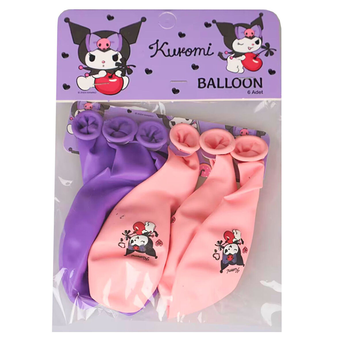 Kuromi Baskılı Renkli Balon 6 lı (596806)