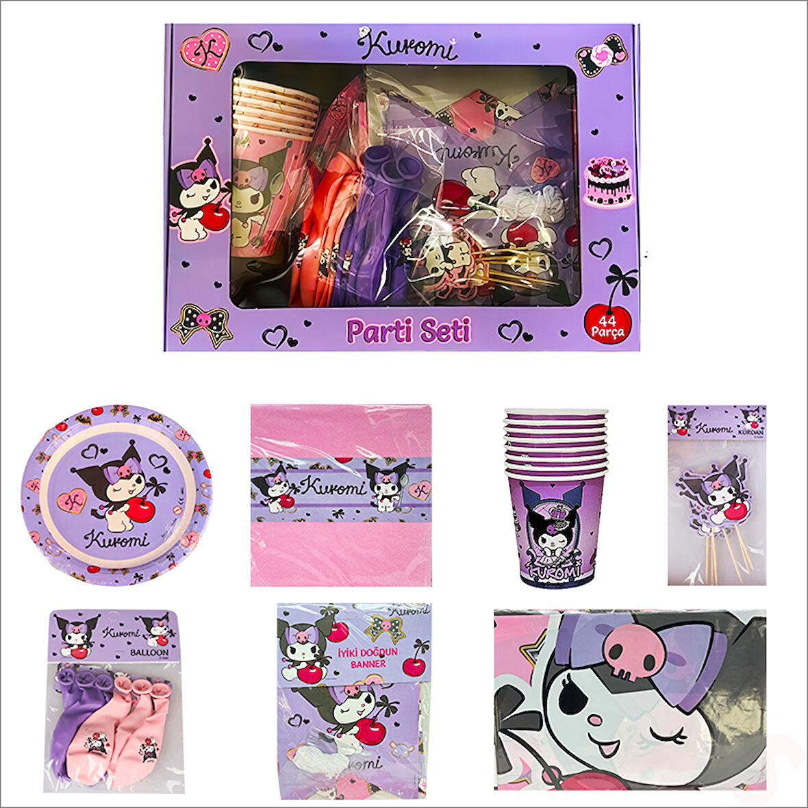 Kuromi, 44 Parça Lisanslı Parti Seti