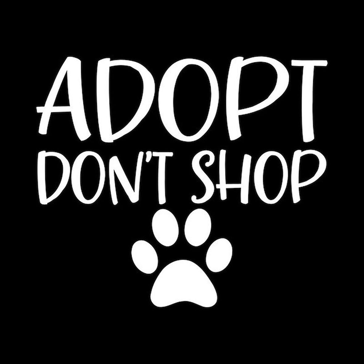 Adopt Dont Shop Satın Alma Sahiplen Sticker 18CM Beyaz